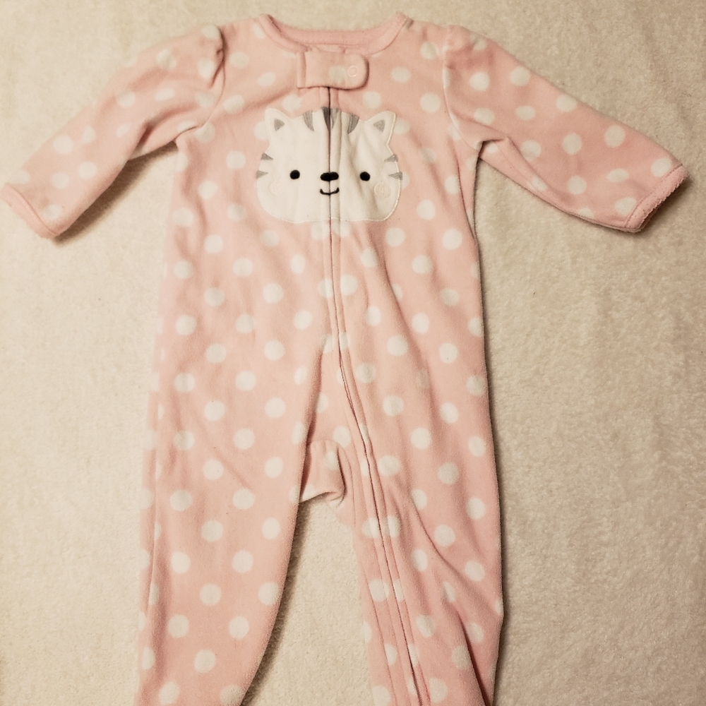 3/$20 Carter's fleece zip up footie pajamas 6M